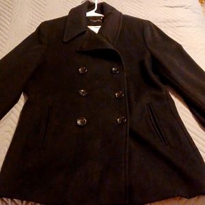 BLACK CALVIN KLEIN PEACOAT
